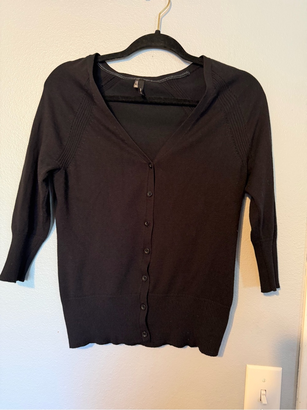Maurices Black V-Neck Button Cardigan Sweater